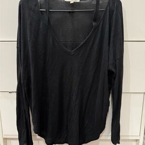 Express Black Long Sleeve V-Neck Top